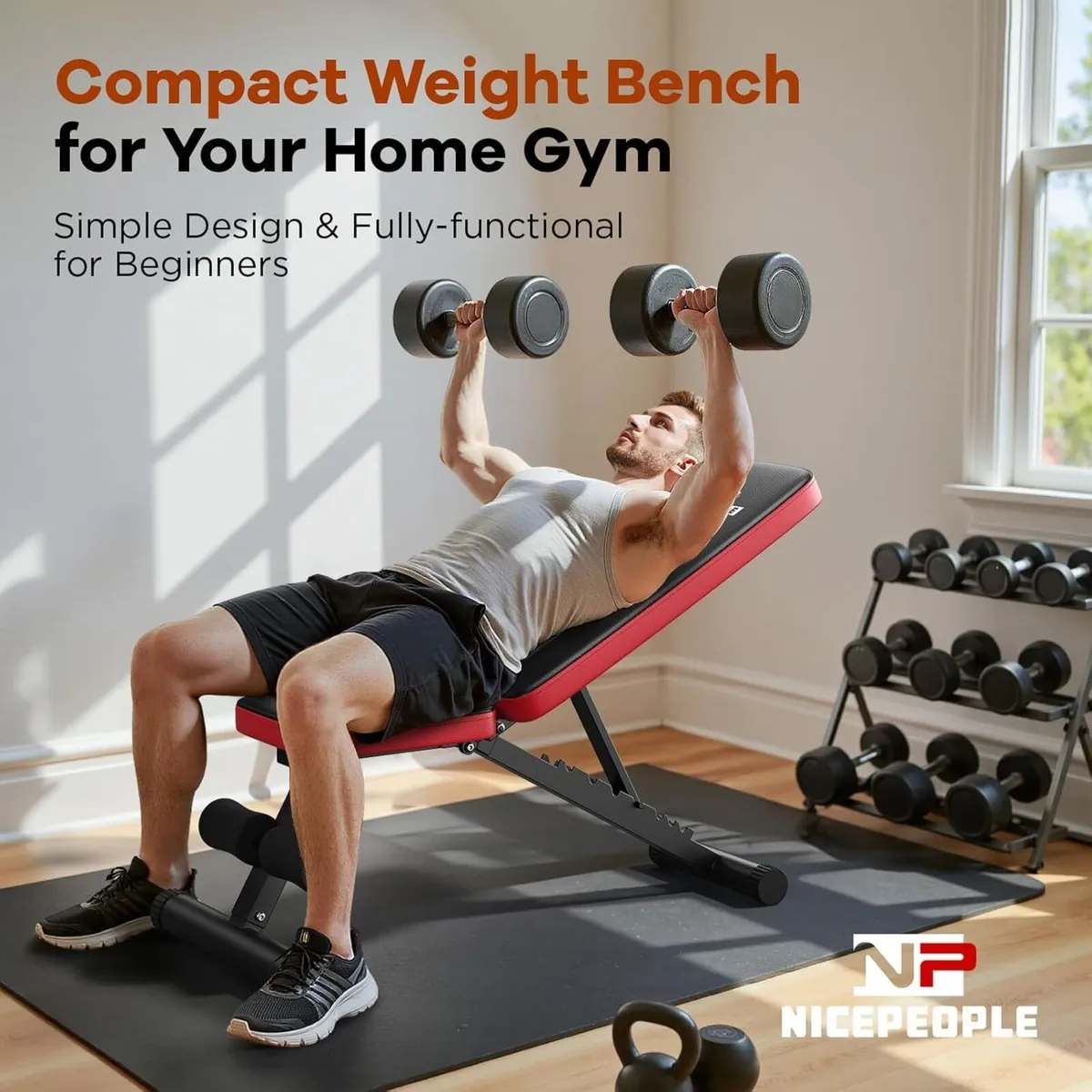 Basic Weight Bench for Home Gym 8 Backrests - Image 2