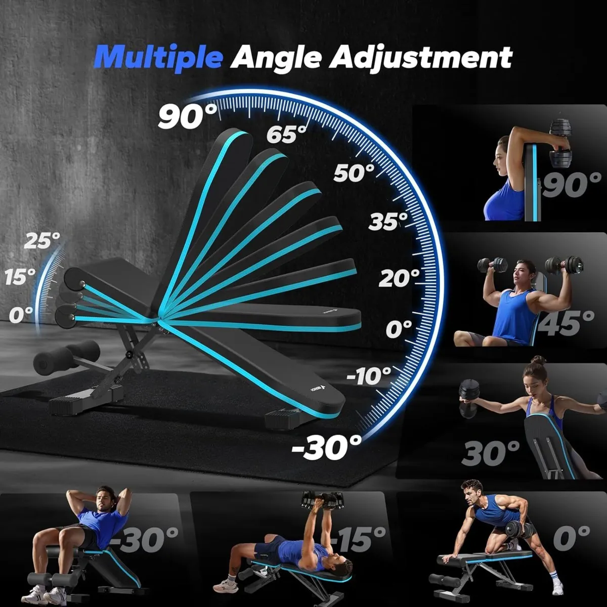Weight Bench 990 LBS/450KG Foldable Benches for - Image 4