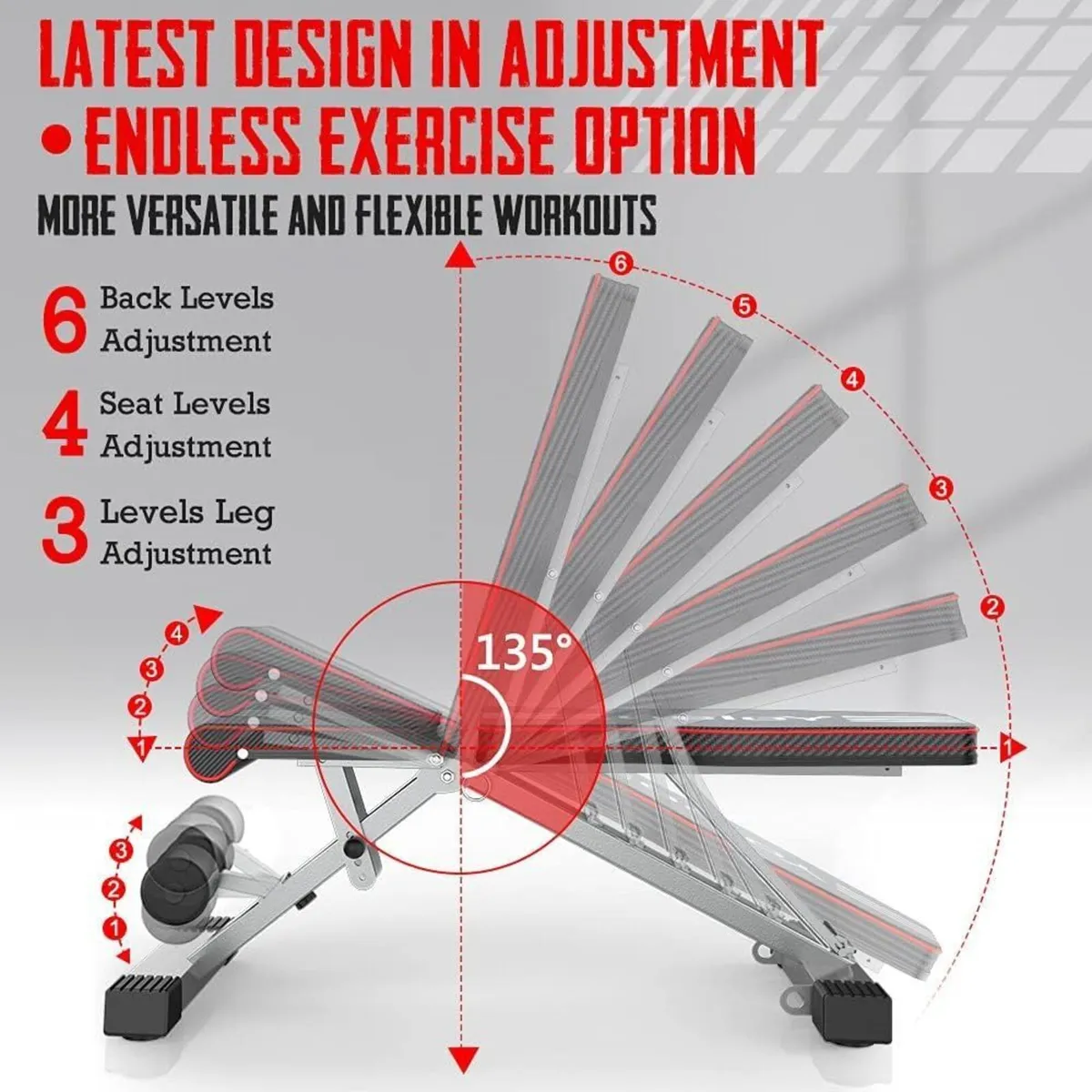 Weight Bench 660LB/300KG Adjustable Foldable - Image 3