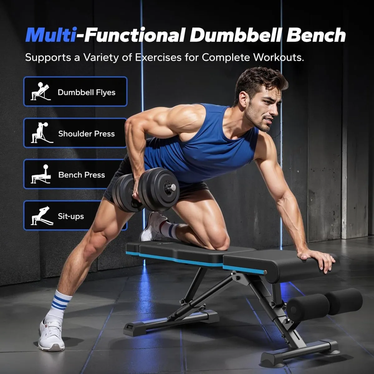 Weight Bench 990 LBS/450KG Foldable Benches for - Image 2