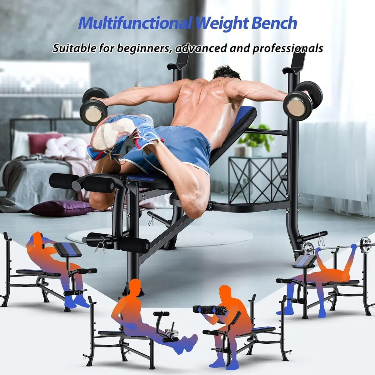 Adjustable Weight Bench with Leg Extension and - Image 2