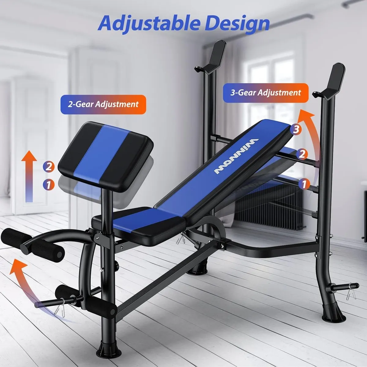 Adjustable Weight Bench with Leg Extension and - Image 3