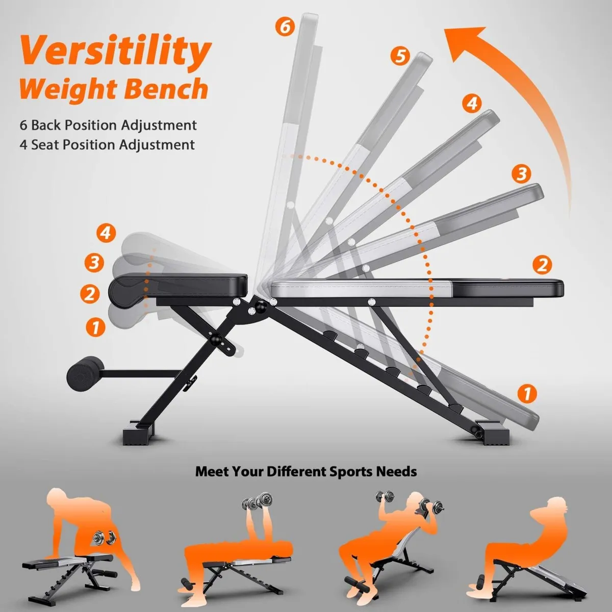 Adjustable Weight Bench Foldable Home Exercise - Image 3