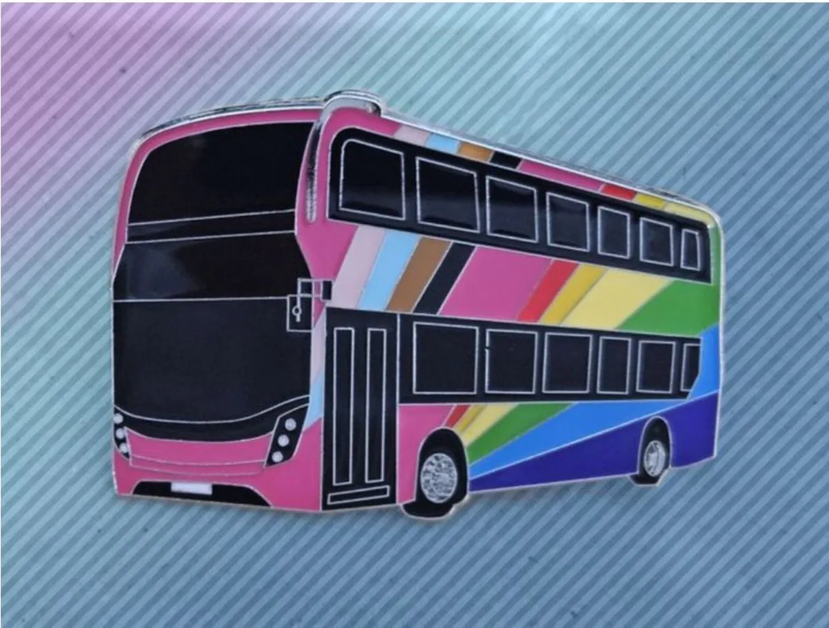 Rainbow Bus Badge : Brooch: Tie pin, Free Post - Image 1