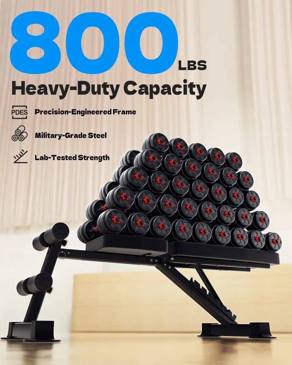 Adjustable Foldable Weight Bench 360kg Capacity - Image 3