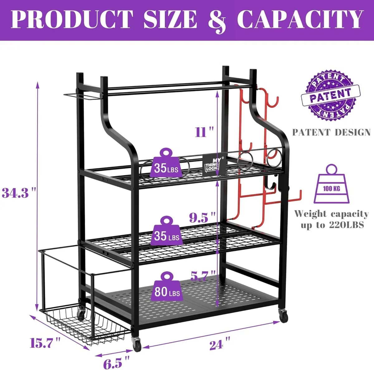 Yoga Mat Storage Racks Home Gym Rack for Dumbbells - Image 4