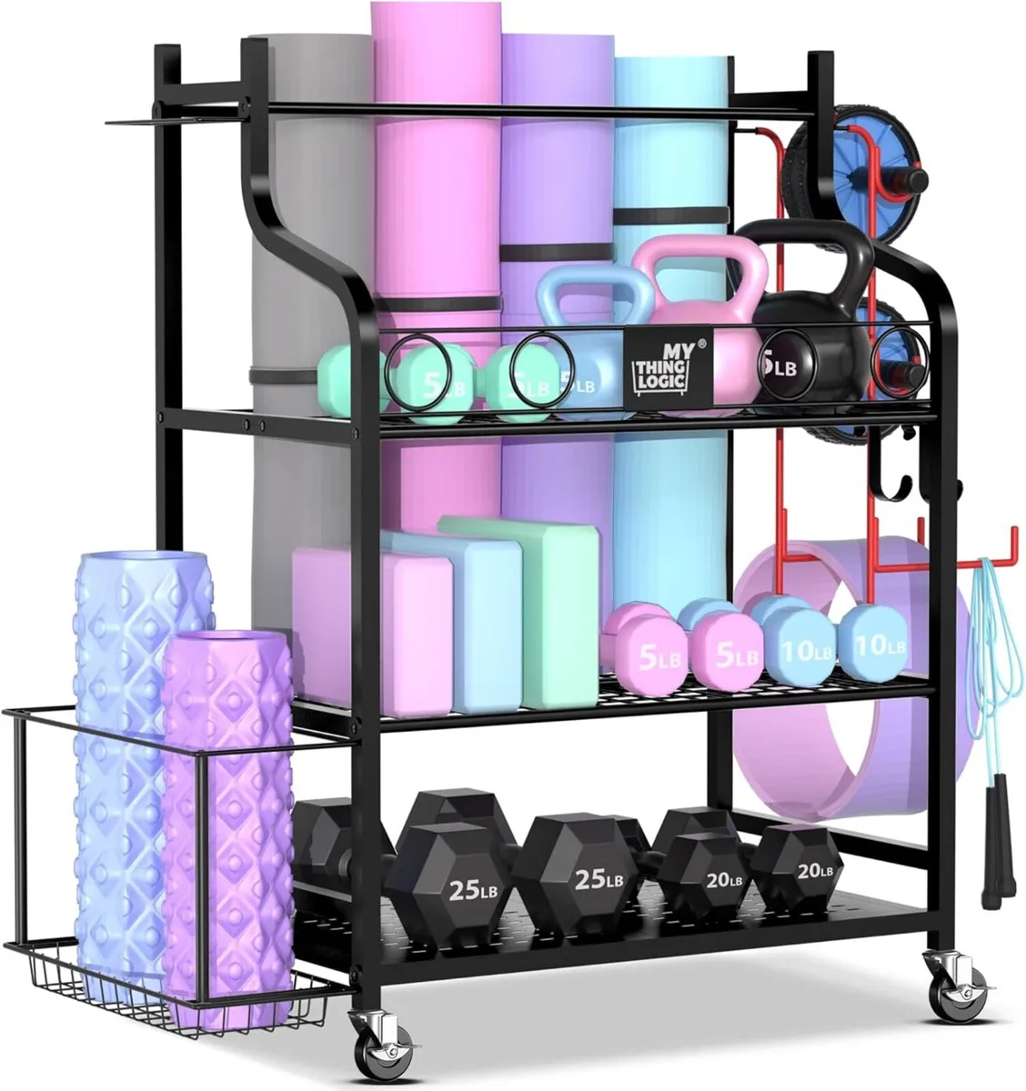 Yoga Mat Storage Racks Home Gym Rack for Dumbbells - Image 1