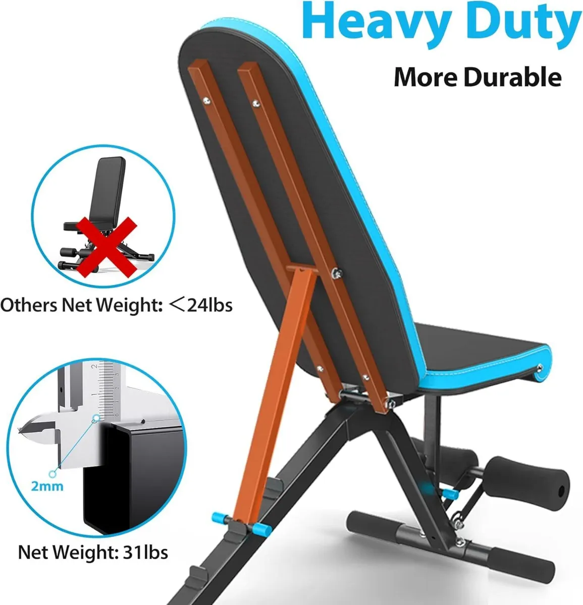 Adjustable Weight Bench Incline Decline Flat - Image 2