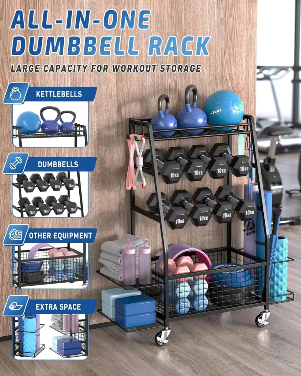 Weight Rack for Dumbbells - Widened Home Gym - Image 2