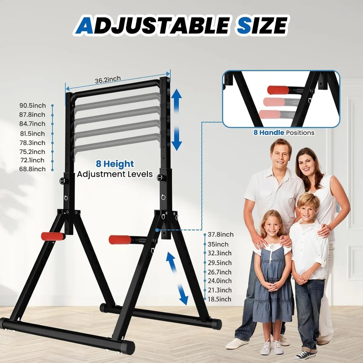 Foldable Power Tower Dip Station Pull Up Bar Free - Image 3