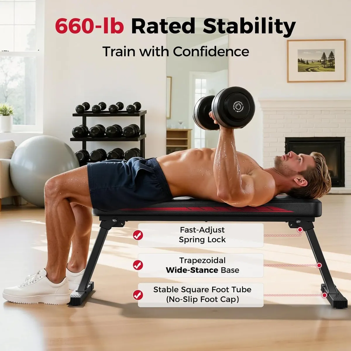 Flat Bench Foldable Weight Stable for All Types - Image 3