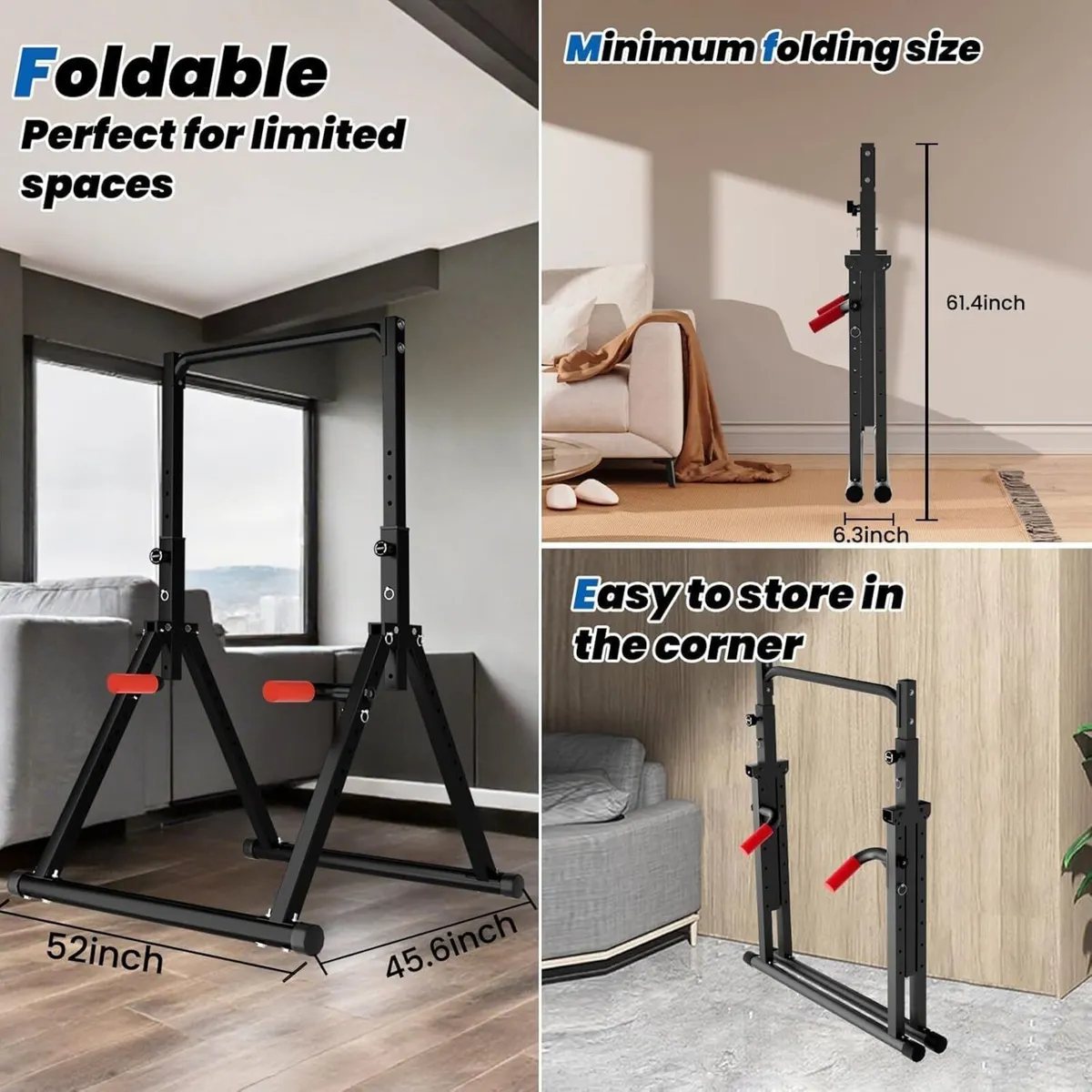 Foldable Power Tower Dip Station Pull Up Bar Free - Image 4