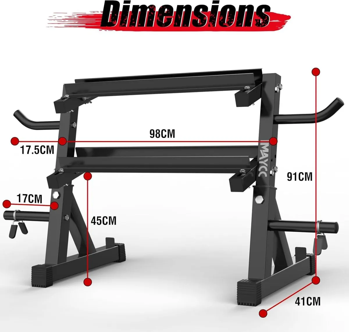 Adjustable Dumbbell Rack Storage 98x41x91/85x32x80 - Image 2