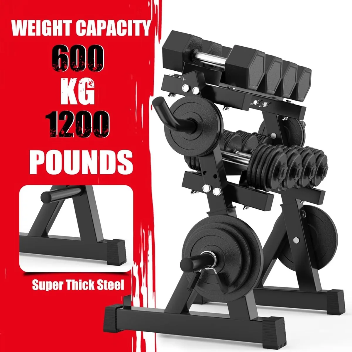Adjustable Dumbbell Rack Storage 98x41x91/85x32x80 - Image 3