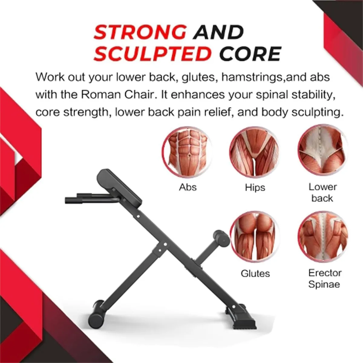 45-Degree Hyperextension Roman Chair - Adjustable - Image 3