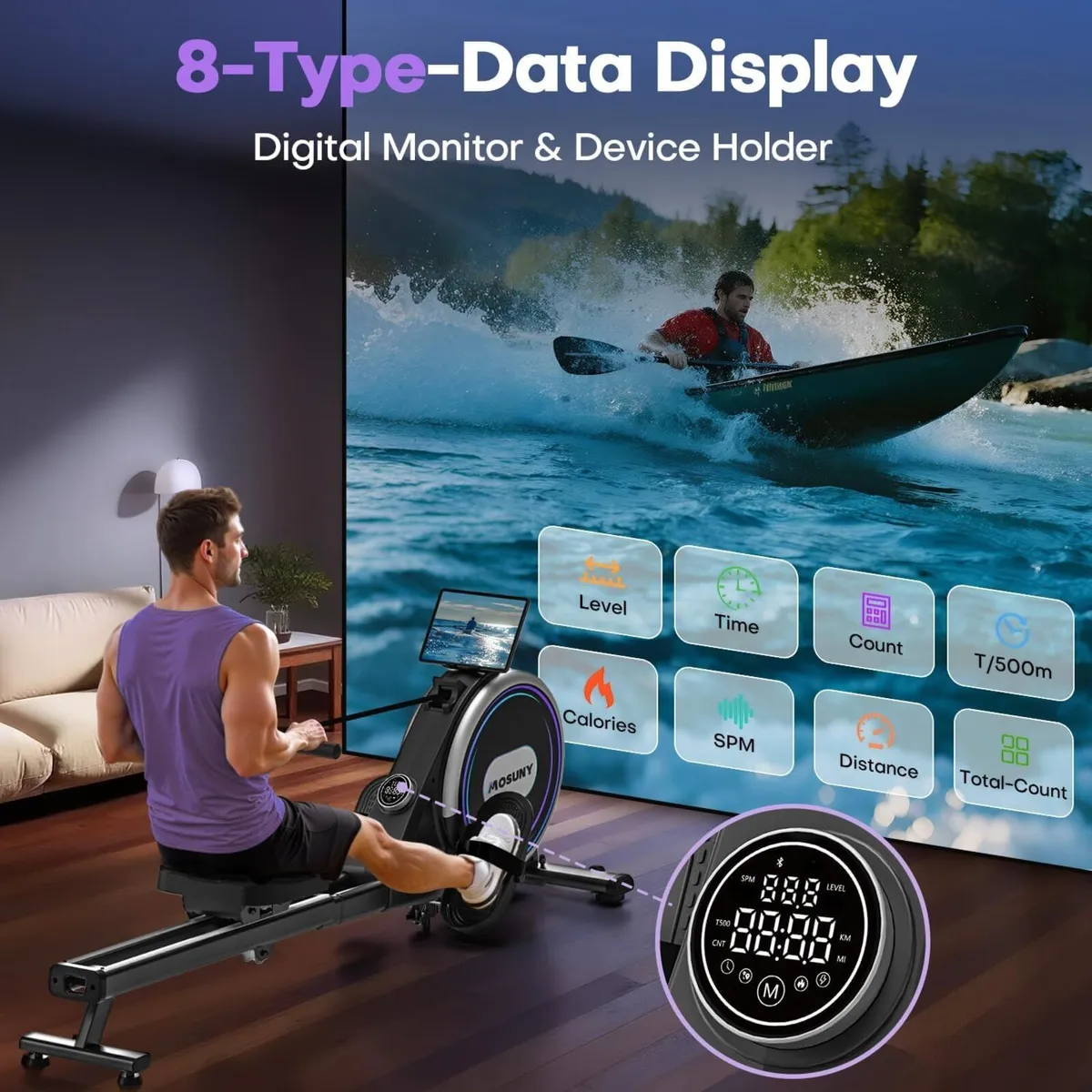 Rowing Machine 32 Level Resistance Magnetic - Image 4