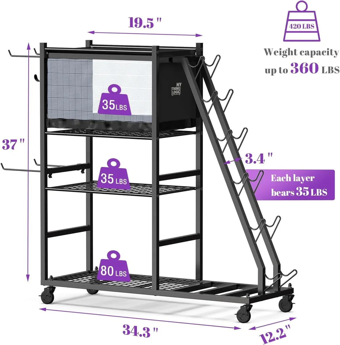 Dumbbell Rack Stand Multifunctional Weight for - Image 4