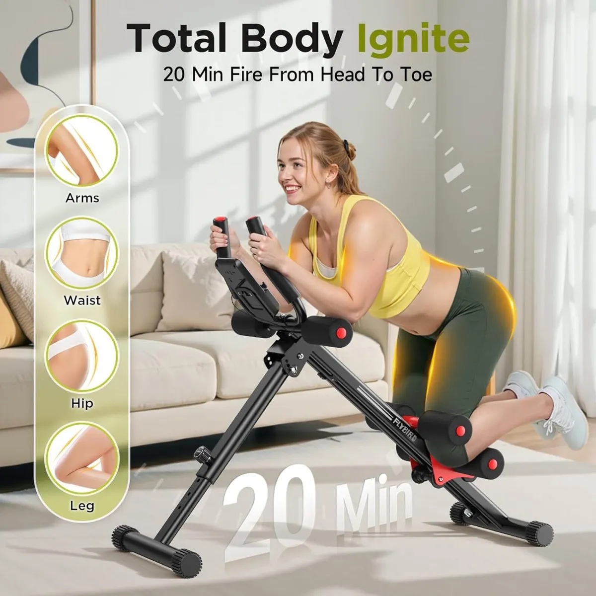 Ab Workout Equipment Adjustable Machine Full Body - Image 2