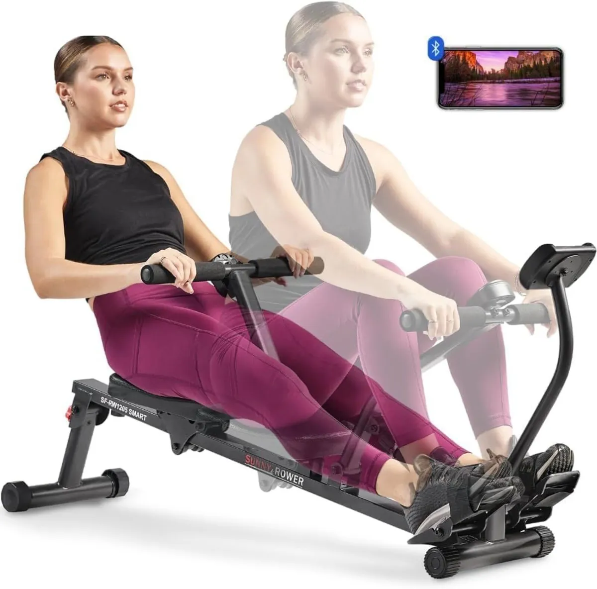 Compact Adjustable Rowing Machine Cardio Exercise - Image 1