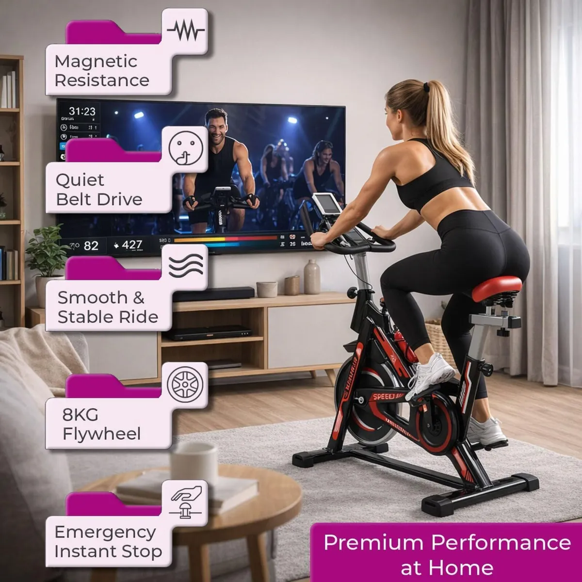 Magnetic Indoor Exercise Bike for Home Use - Image 3