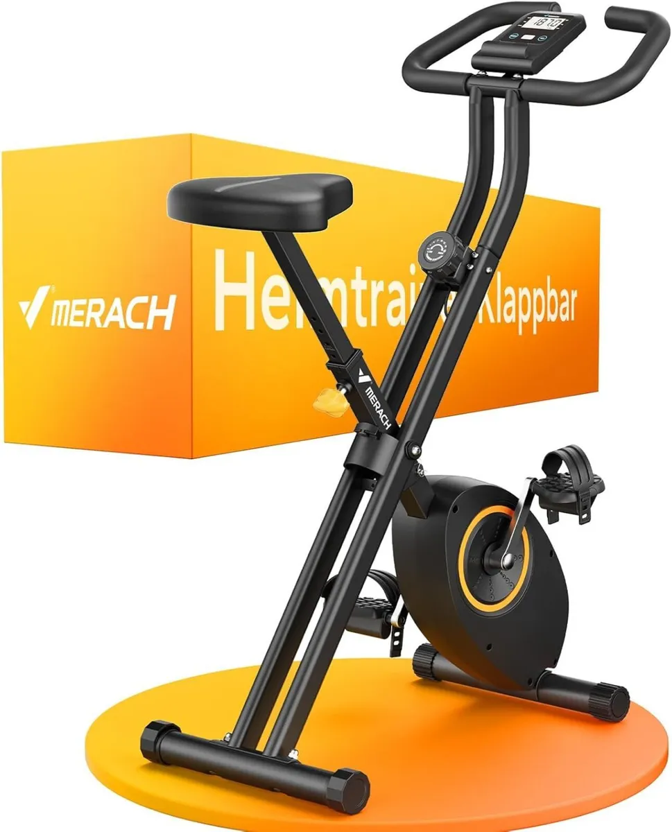 Folding Exercise Bike Home Trainer with LCD - Image 1