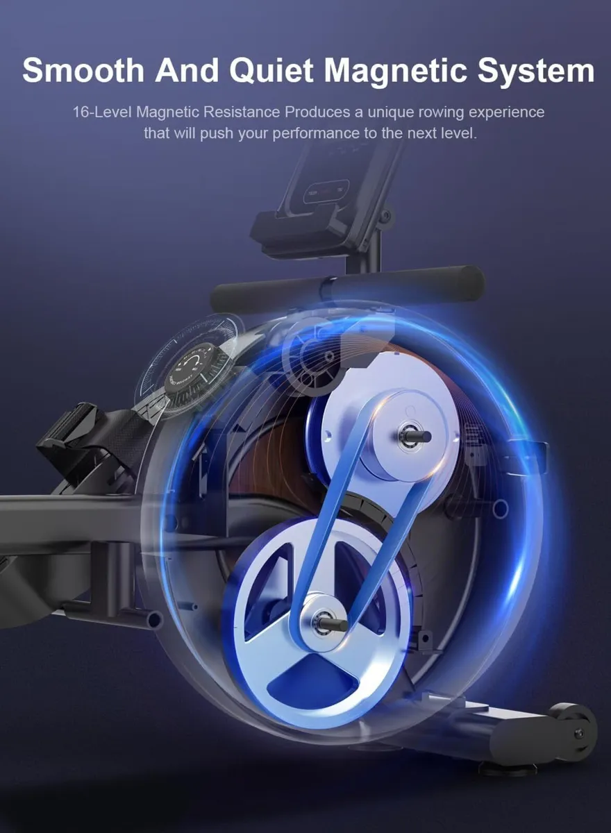 Rowing Machine Magnetic With 16 Level Adjustable - Image 2