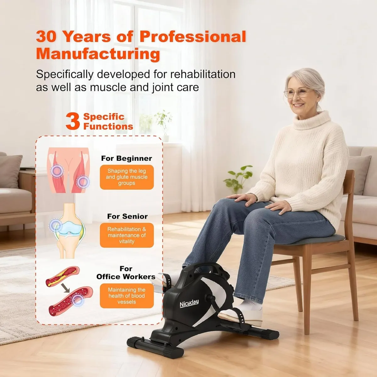 Mini Exercise Bike Foot Pedal Exerciser Under - Image 2