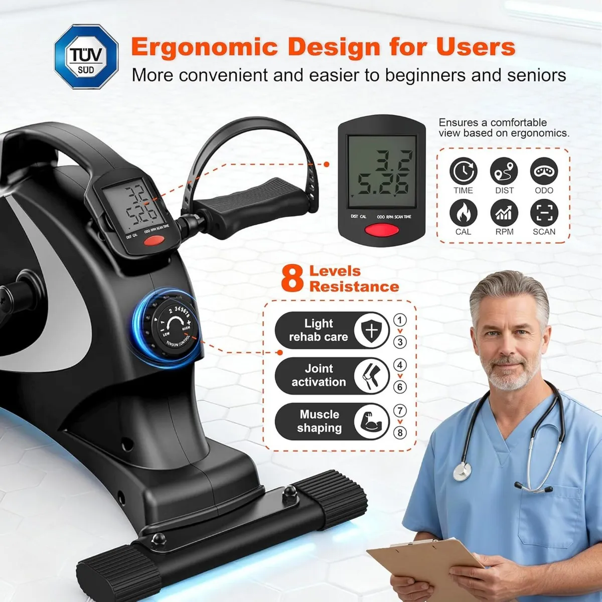 Mini Exercise Bike Foot Pedal Exerciser Under - Image 3