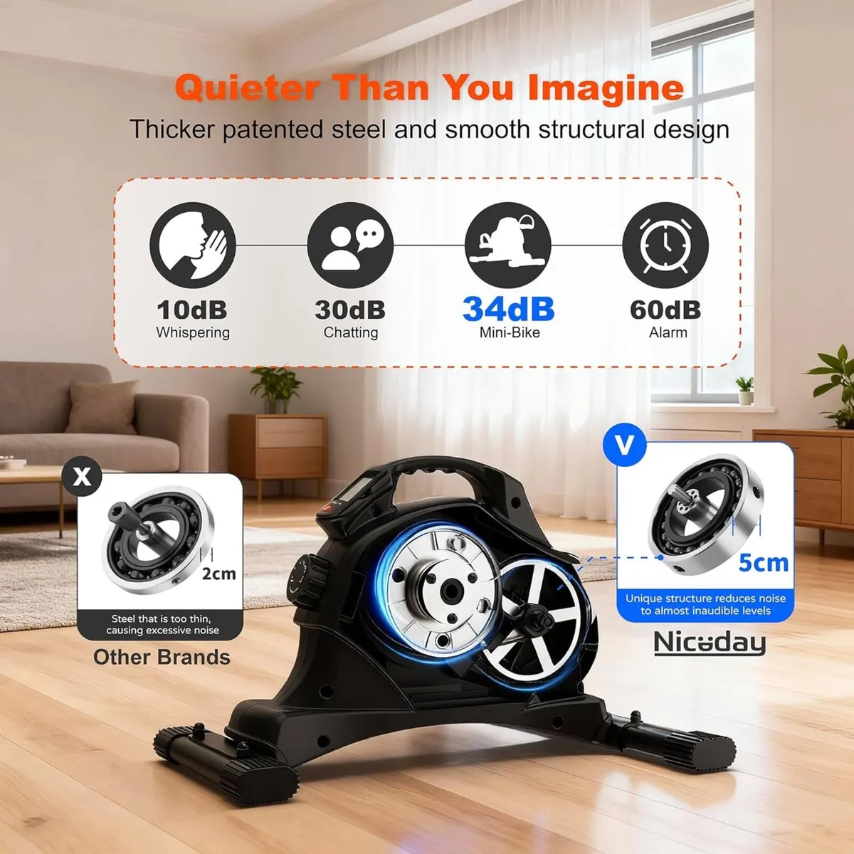 Mini Exercise Bike Foot Pedal Exerciser Under - Image 4