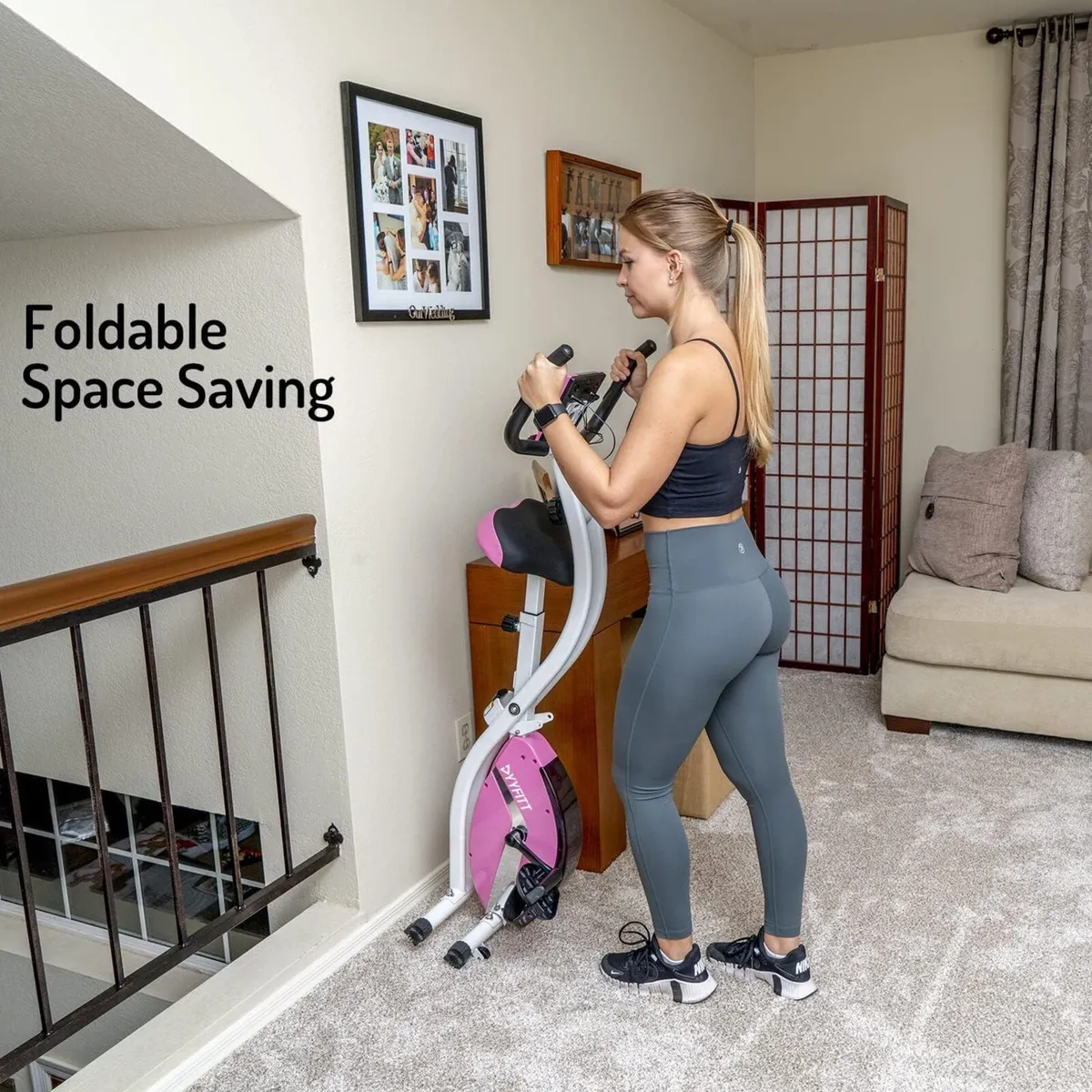 Basic Foldable Fitness Exercise Bike with 16 - Image 4