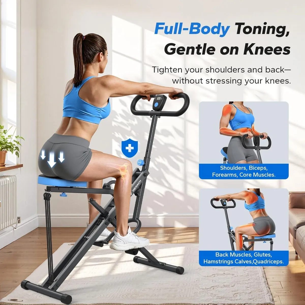 2 in 1 Squat Rowing Machine Easy Setup and - Image 2