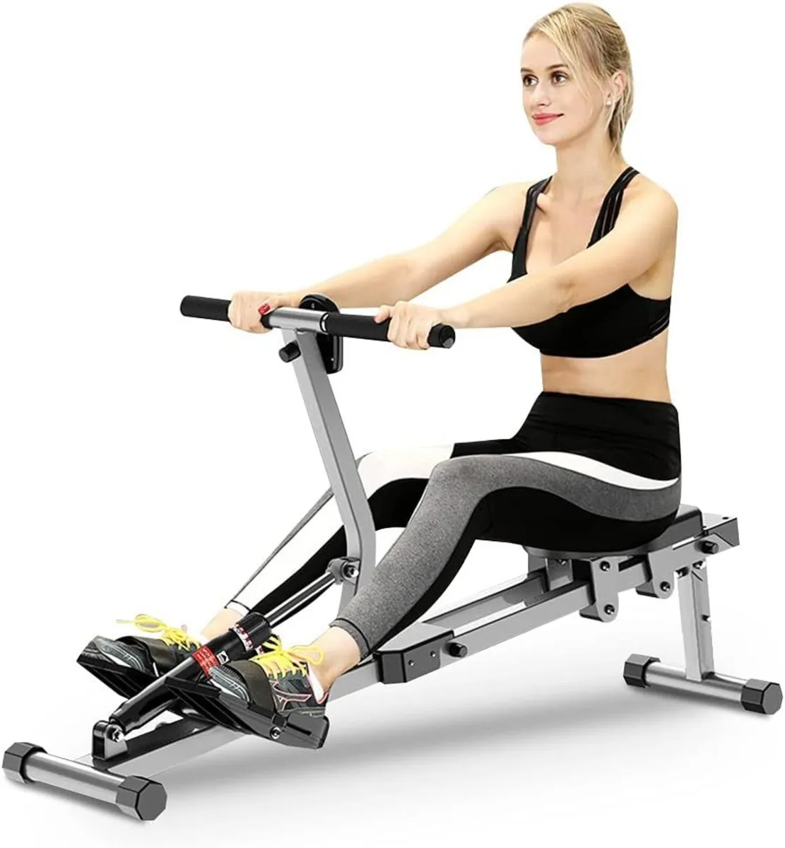 Rowing Machine Steel Folding Fitness with 12 - Image 1