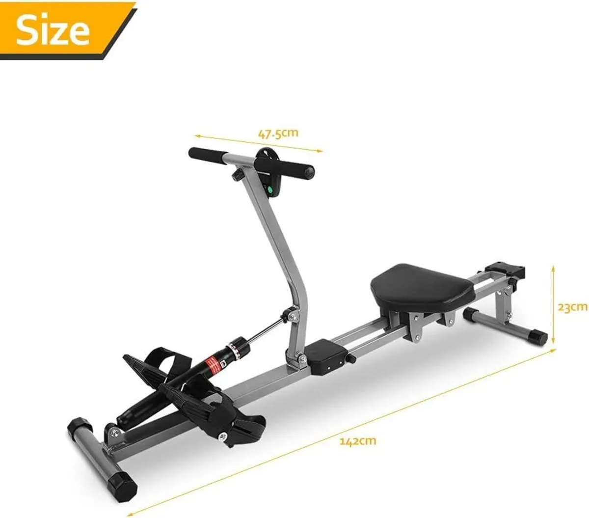 Rowing Machine Steel Folding Fitness with 12 - Image 2