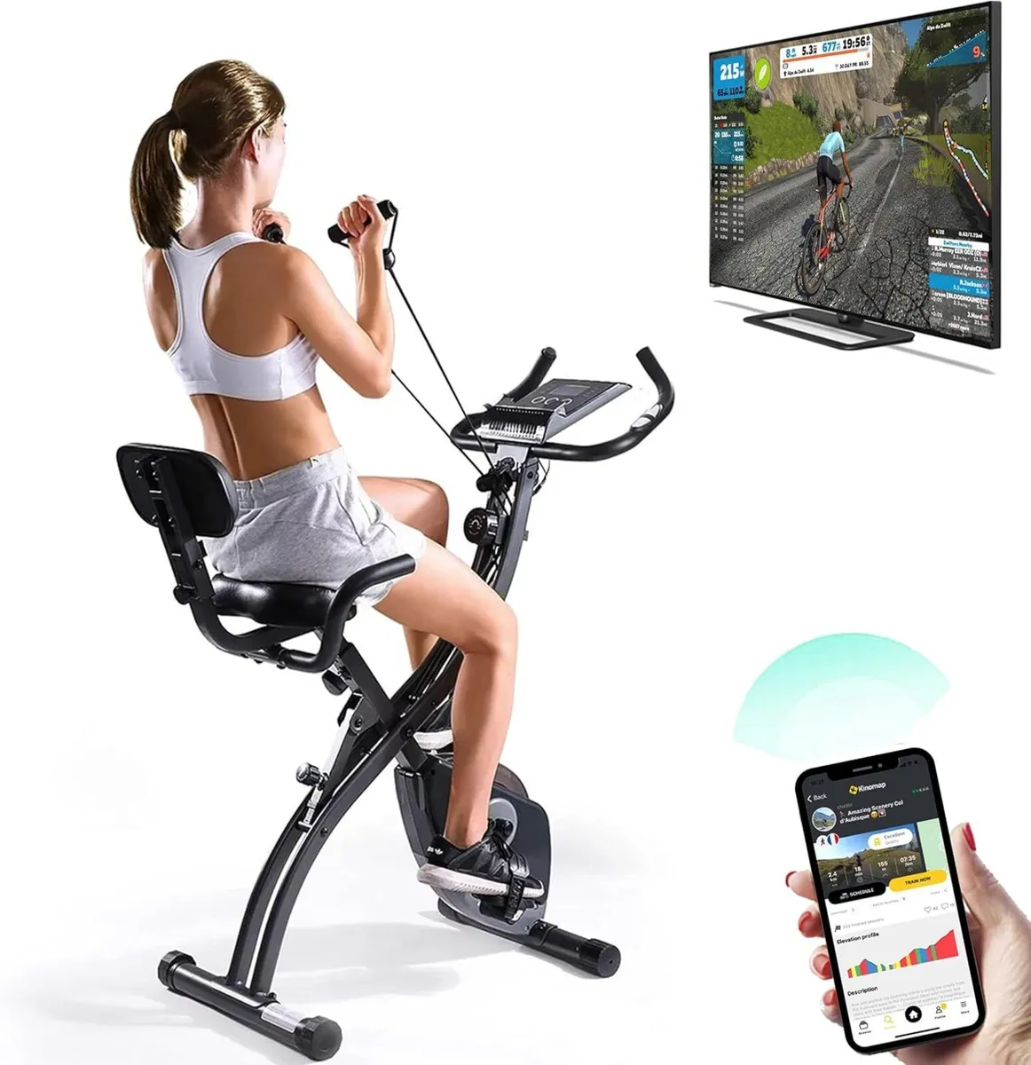 SXB-350 Bluetooth Smart Folding Exercise Bike-Kino - Image 1
