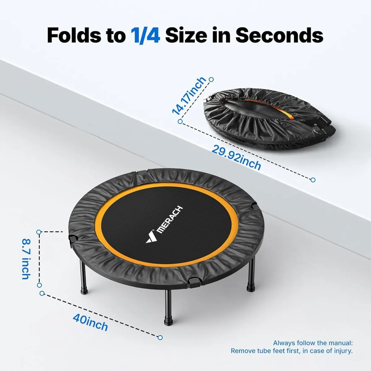 Mini Trampoline Fitness Adults - 40''/48'' - Image 3