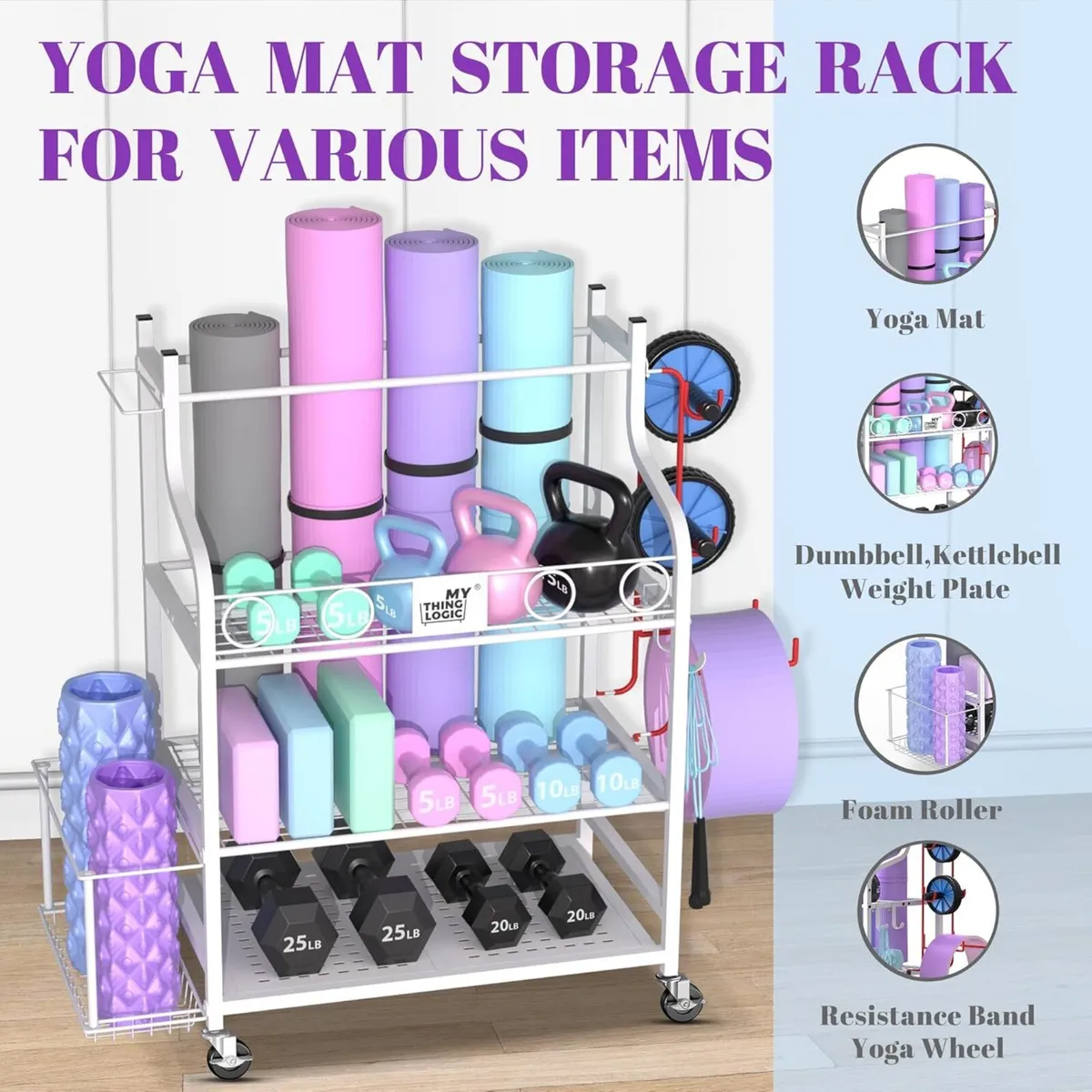 Yoga Mat Storage Racks Home Gym Rack for Dumbbells - Image 2