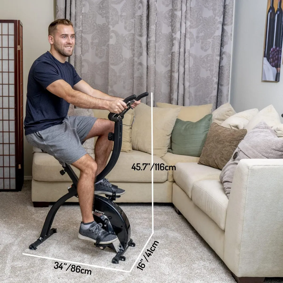 Basic Foldable Fitness Exercise Bike with 16 - Image 2