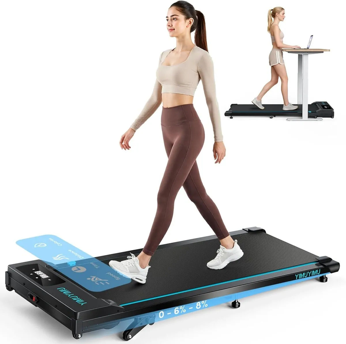Walking Pad with 8% Incline 10km/h Under Desk - Image 1