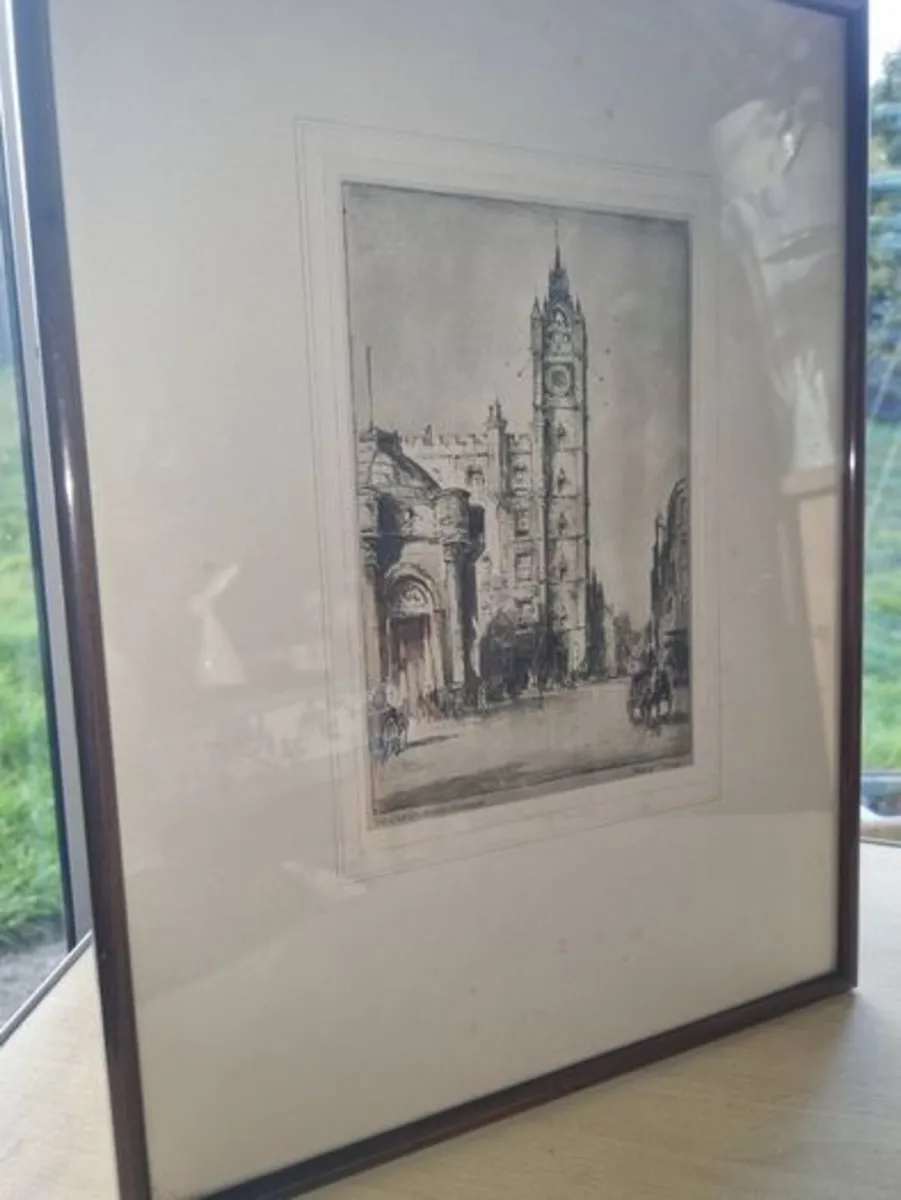 Preston Cribb "The Old Tolbooth Glasgow" Etching - Image 3
