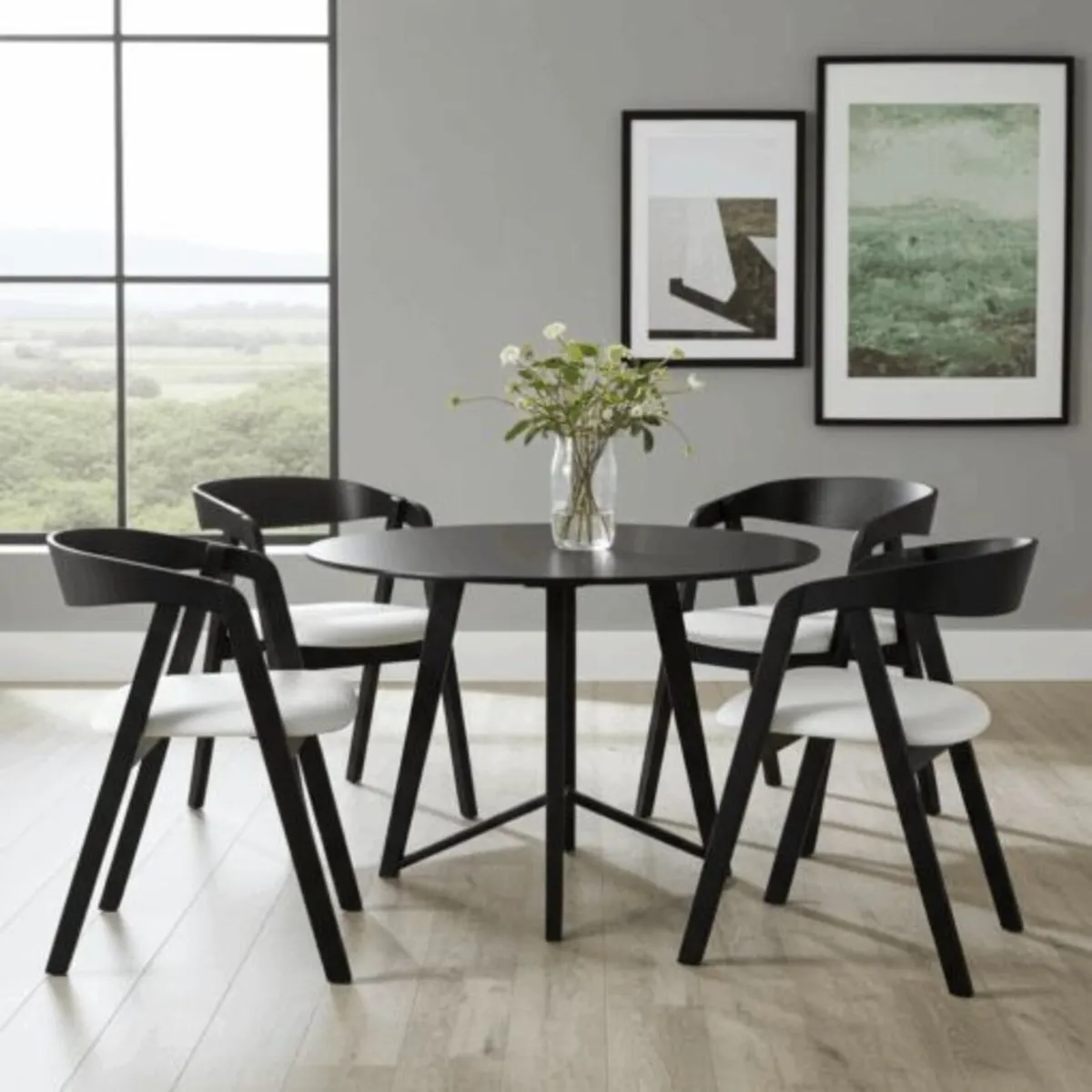 Oslo Solid Beech Chair Black  Nordic Minimalist - Image 2