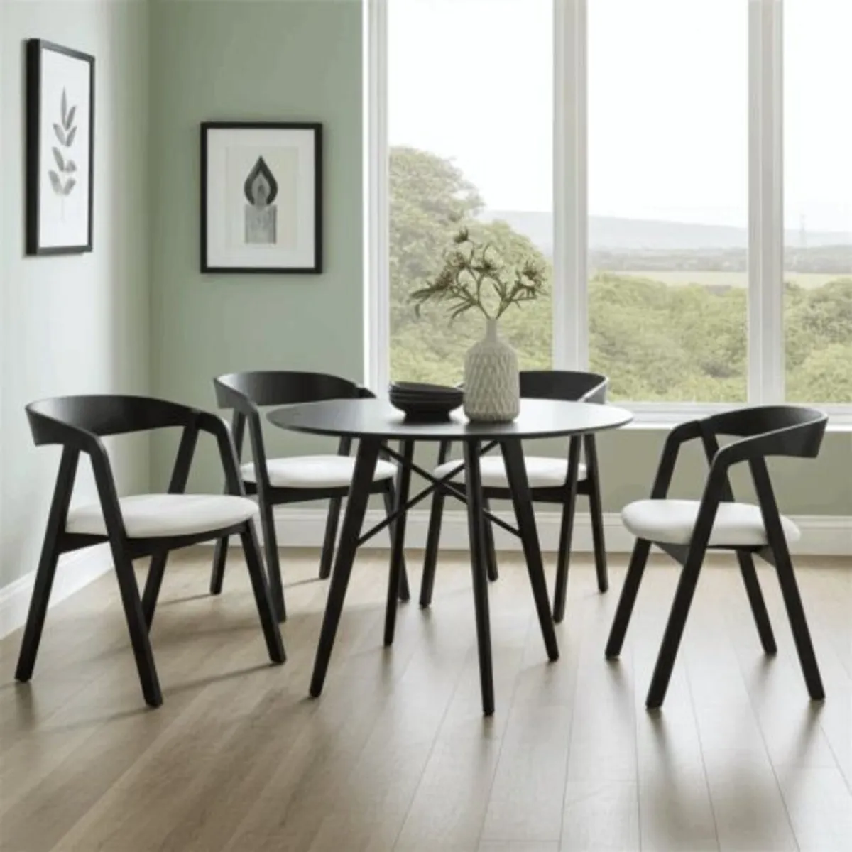 Oslo Solid Beech Chair Black  Nordic Minimalist - Image 3