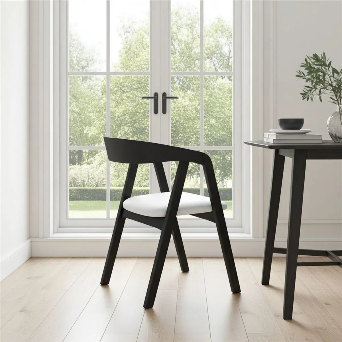 Oslo Solid Beech Chair Black  Nordic Minimalist - Image 4
