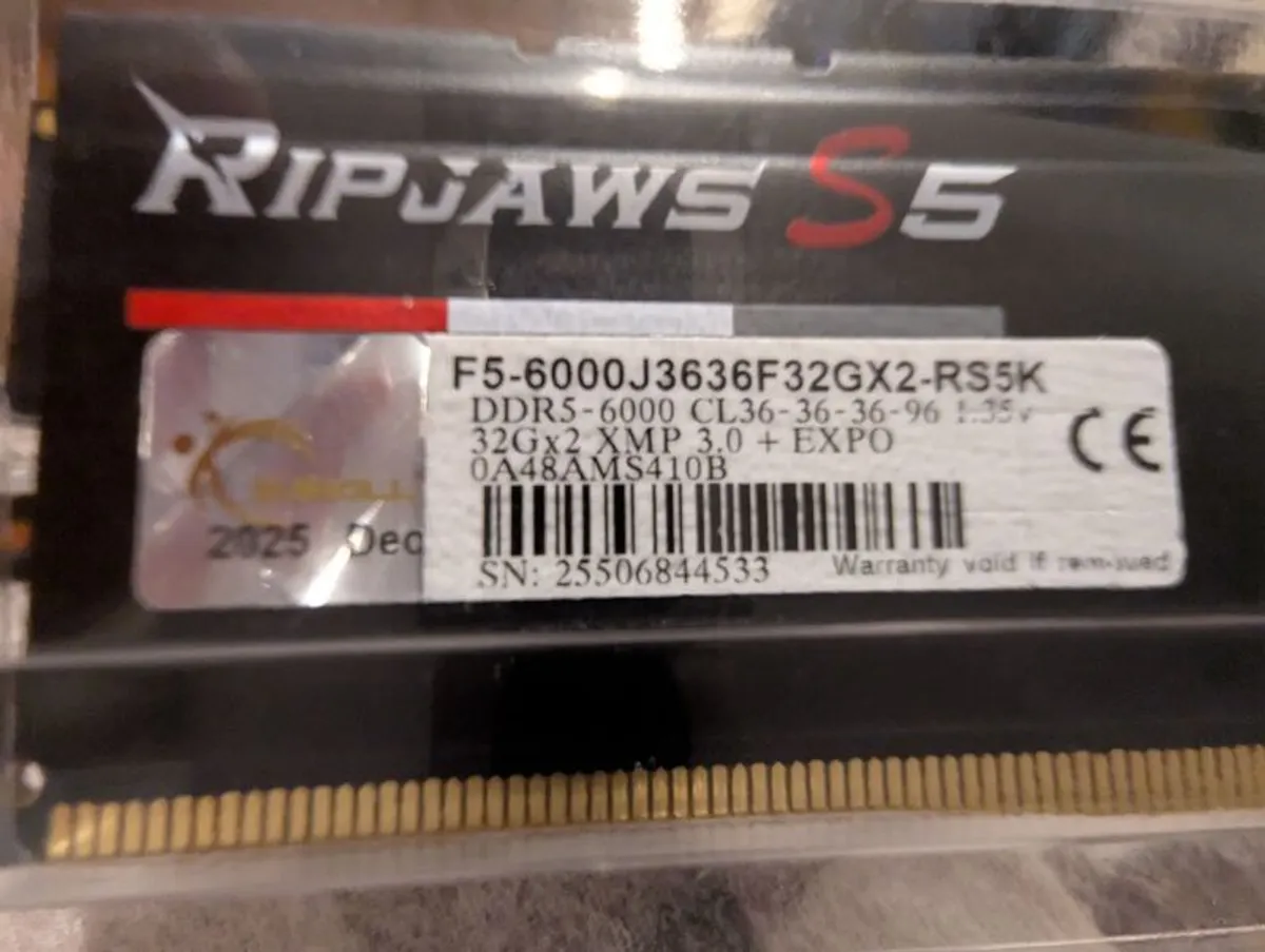 DDR5 RAM 32GB G.skill Ripjaws S5 Pc 6000 Cl36 Intel Xmp / Amd Expo - Image 2