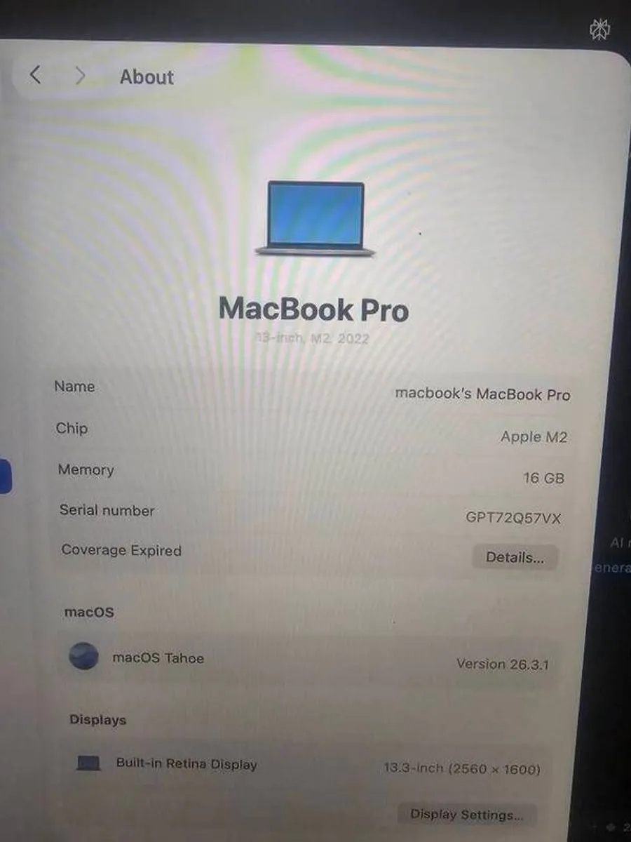 Macbook Pro M2 (13") | 16gb Ram | 512gb Ssd | Like New - Image 4