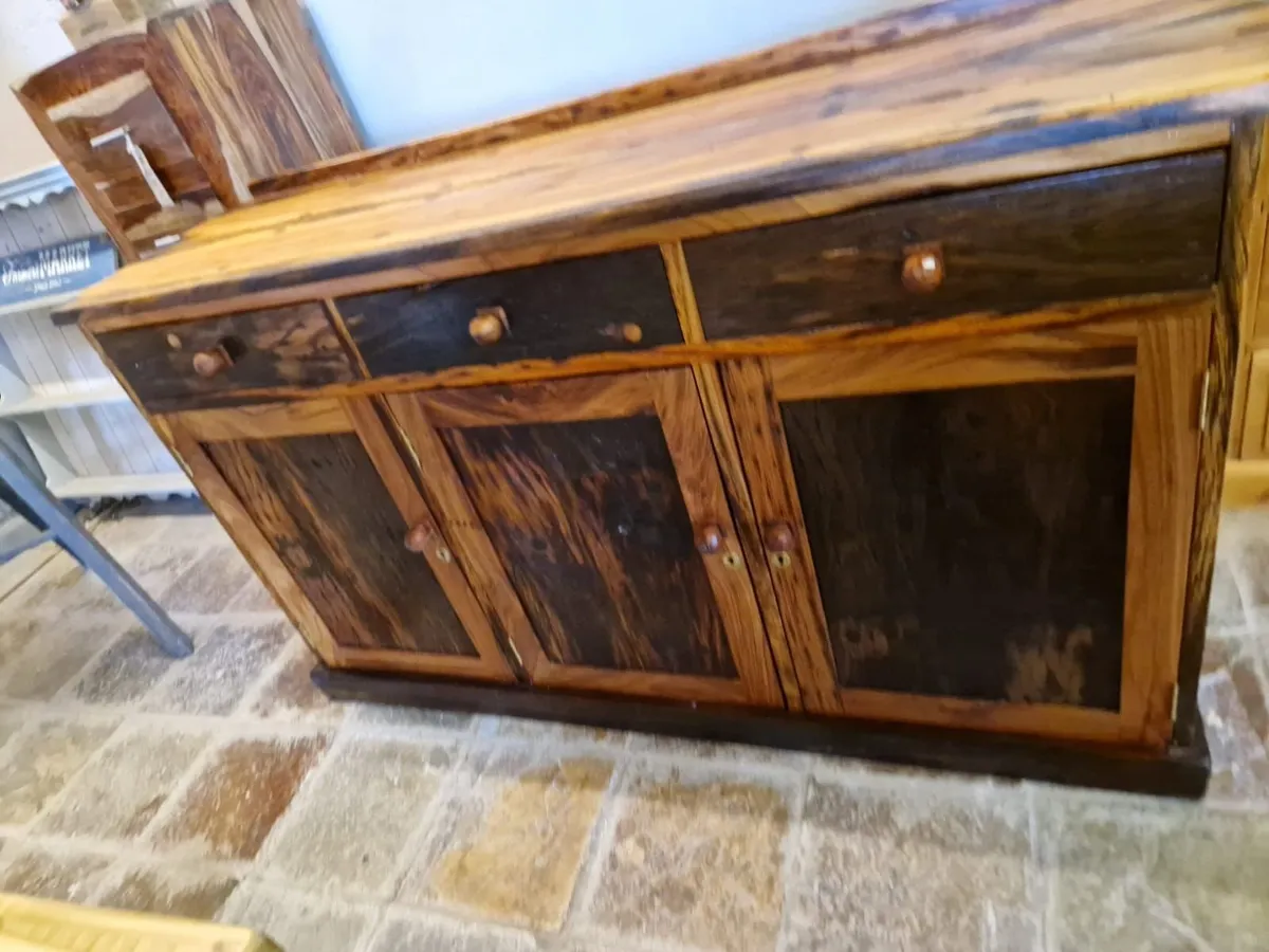 Vintage acacia wood sideboard - Image 2