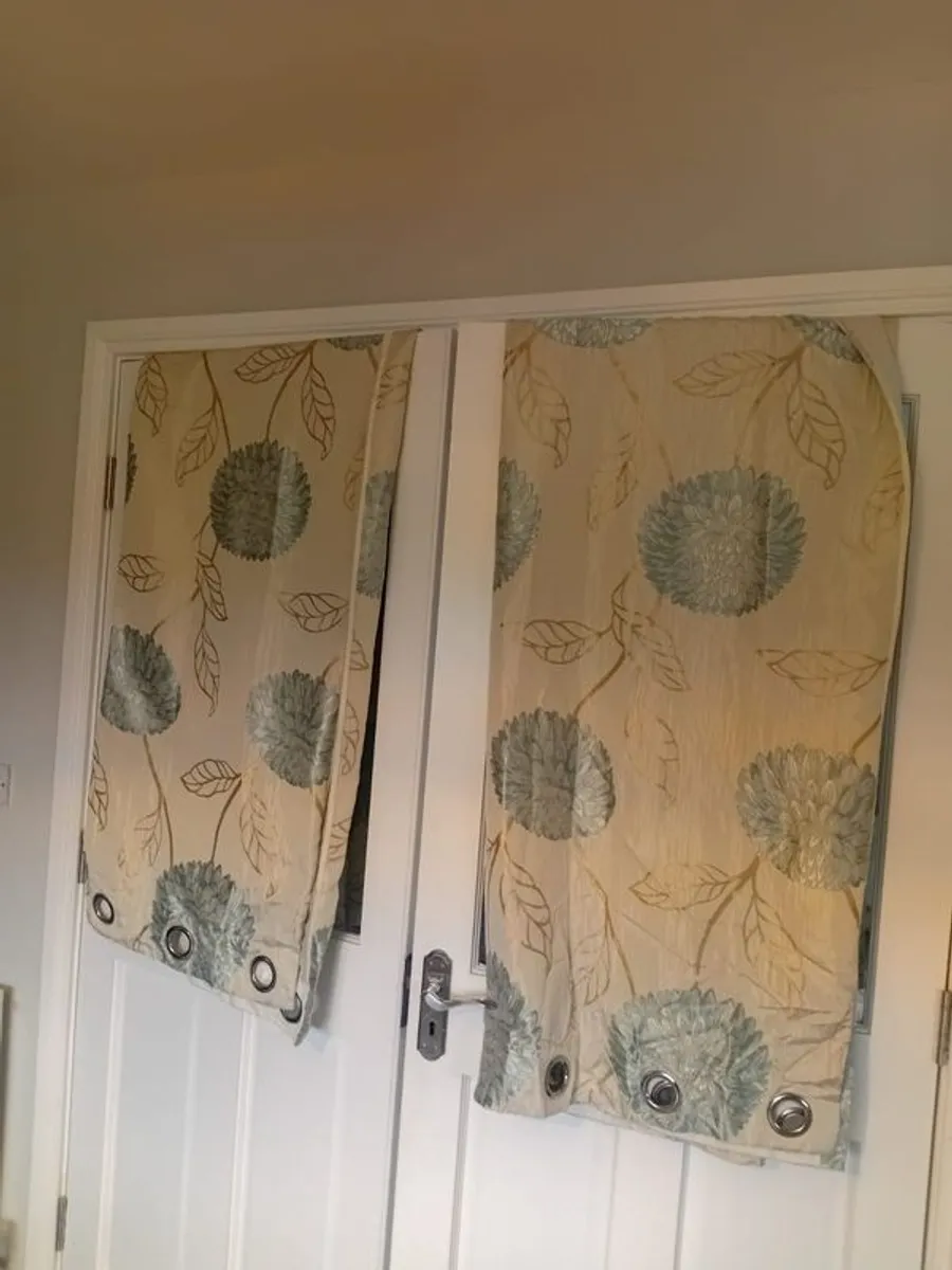 curtains Duck egg blue and cream/ off white - Image 2