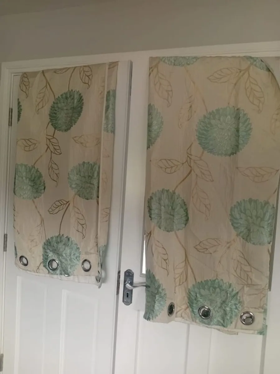 curtains Duck egg blue and cream/ off white - Image 1