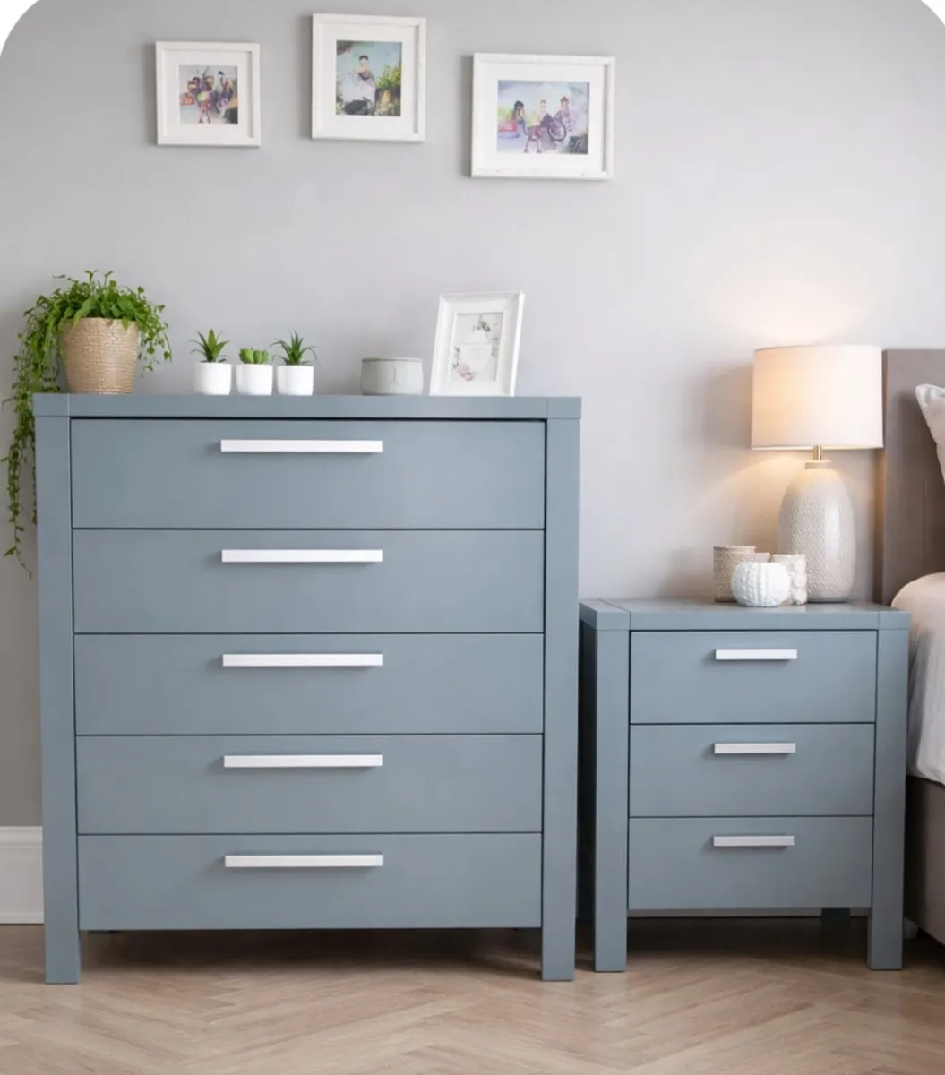 Chest of Drawers & Matching Bedside Locker - Image 1