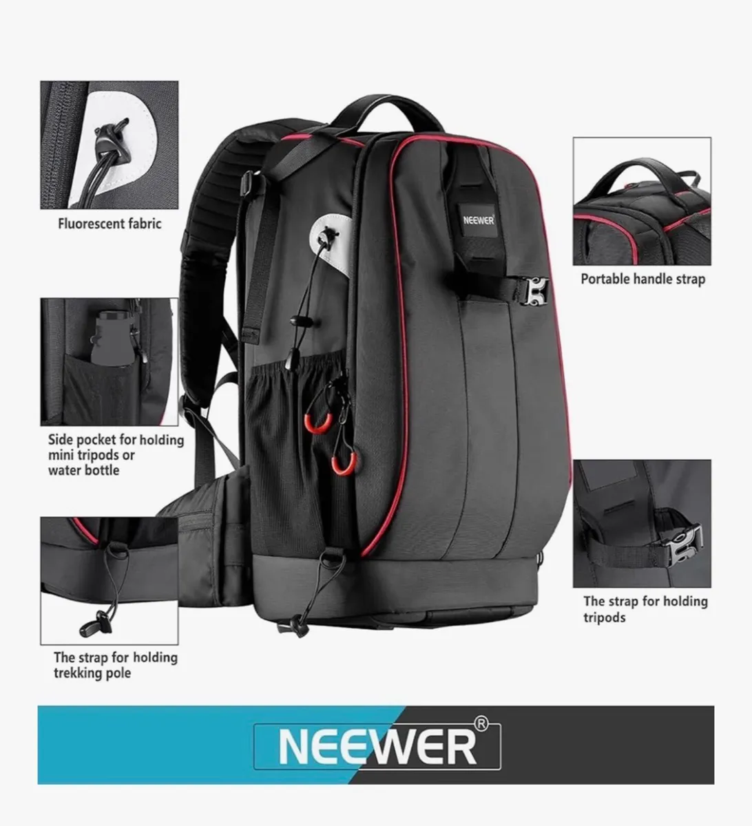 Camera backpack with rain cover. - Image 2