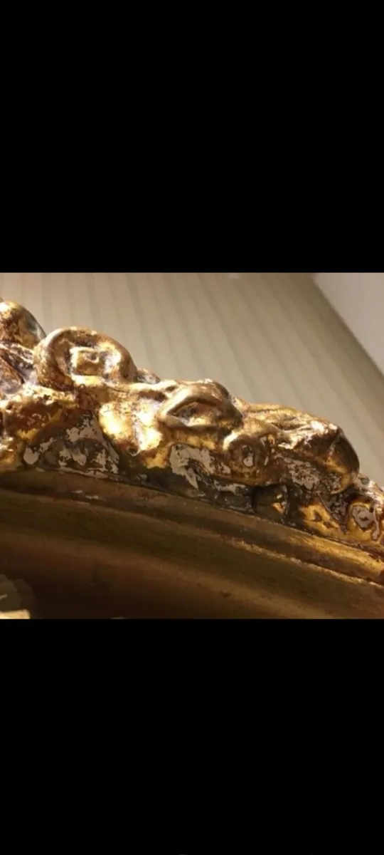 antique victorian plate mirror gilt 4.5ft tall - Image 3